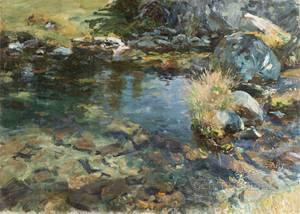(image for) Handmade oil painting Copy paintings of famous artists John Singer Sargenti's art Alpine Pool 1907 - Click Image to Close